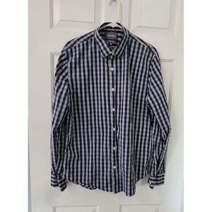 Bonobos Tailored Slim Fit XL‎ Long Egyptian Cotton Blue White Checked Button Up